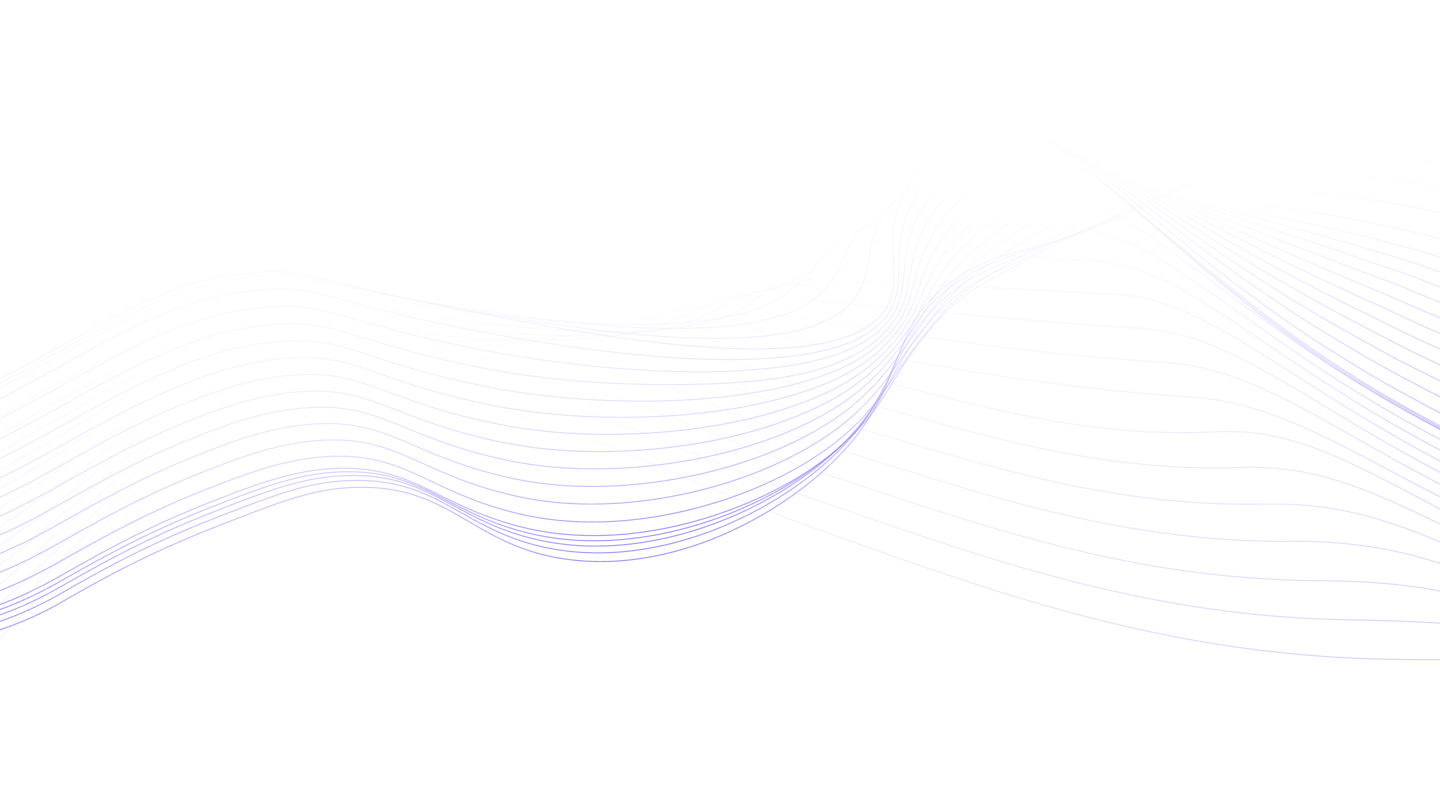 Nexio brand graphic of layered flowing lines in the company indigo, used on the About page