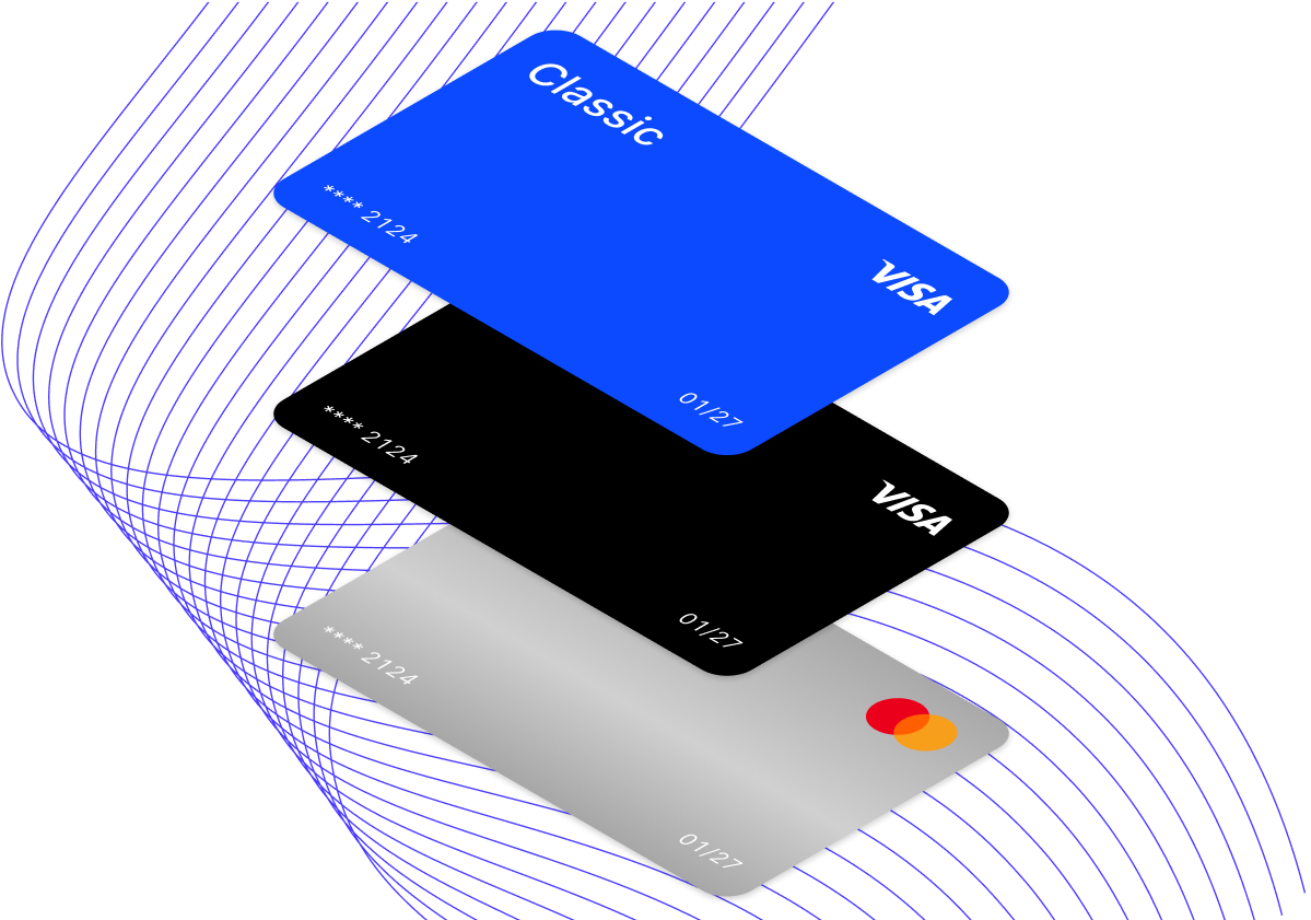 Visa and Mastercard payment cards representing the card schemes the Nexio payment gateway accepts